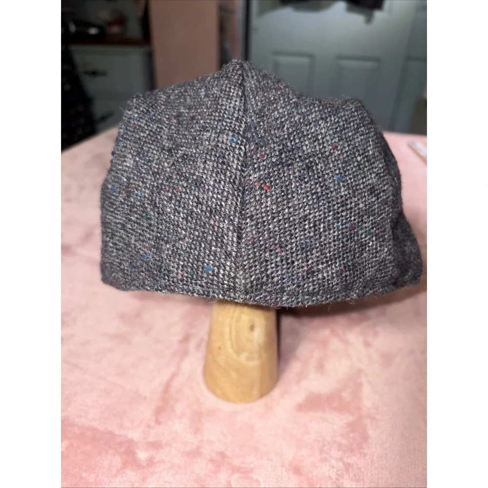 Men's Hatman Of Ireland Flat Cap Hat 100% Donegal Tweed Button Brim. XL